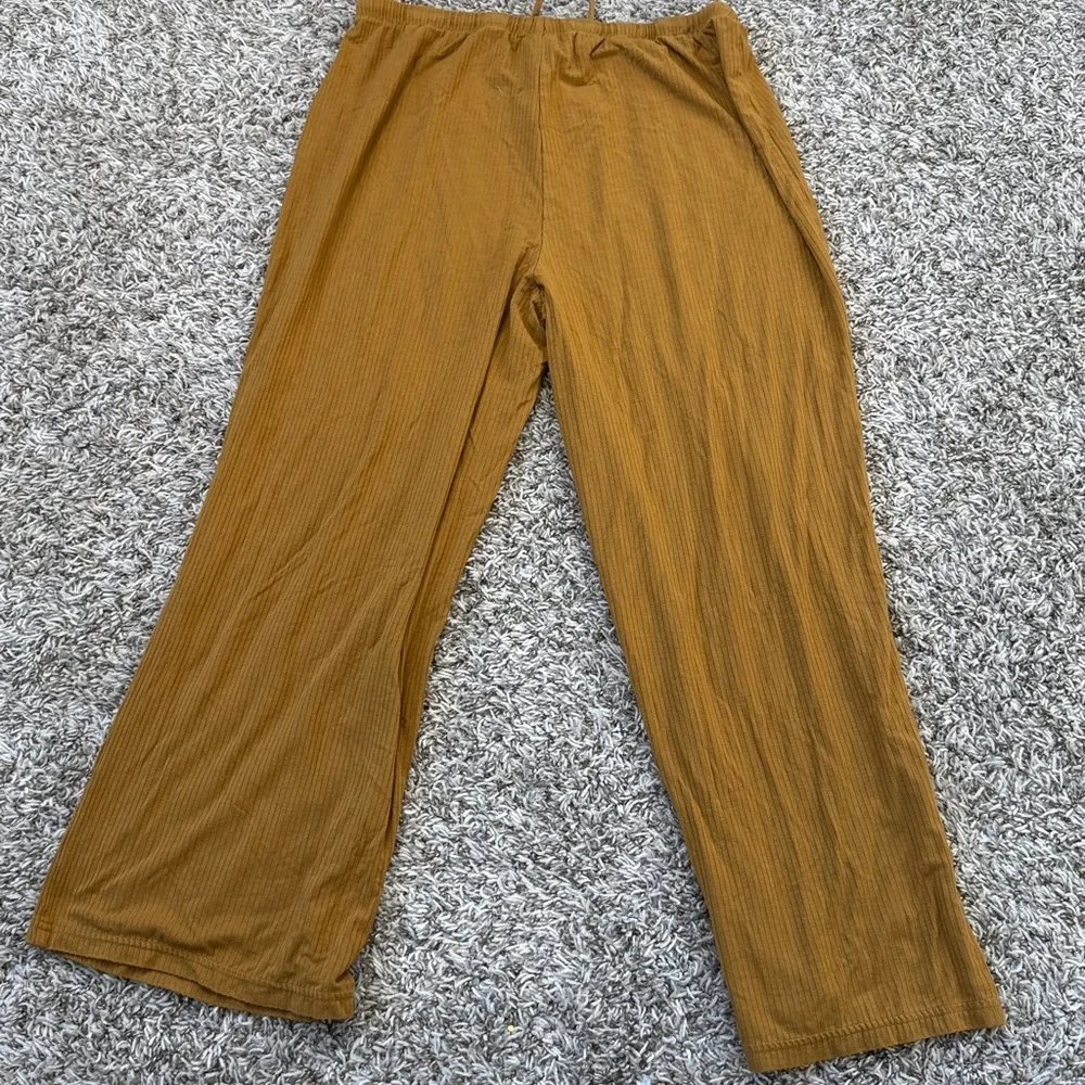 Old Navy Pajama Pant Cropped Sunday Sleep Mustard Yellow Size Medium - Picture 9 of 12